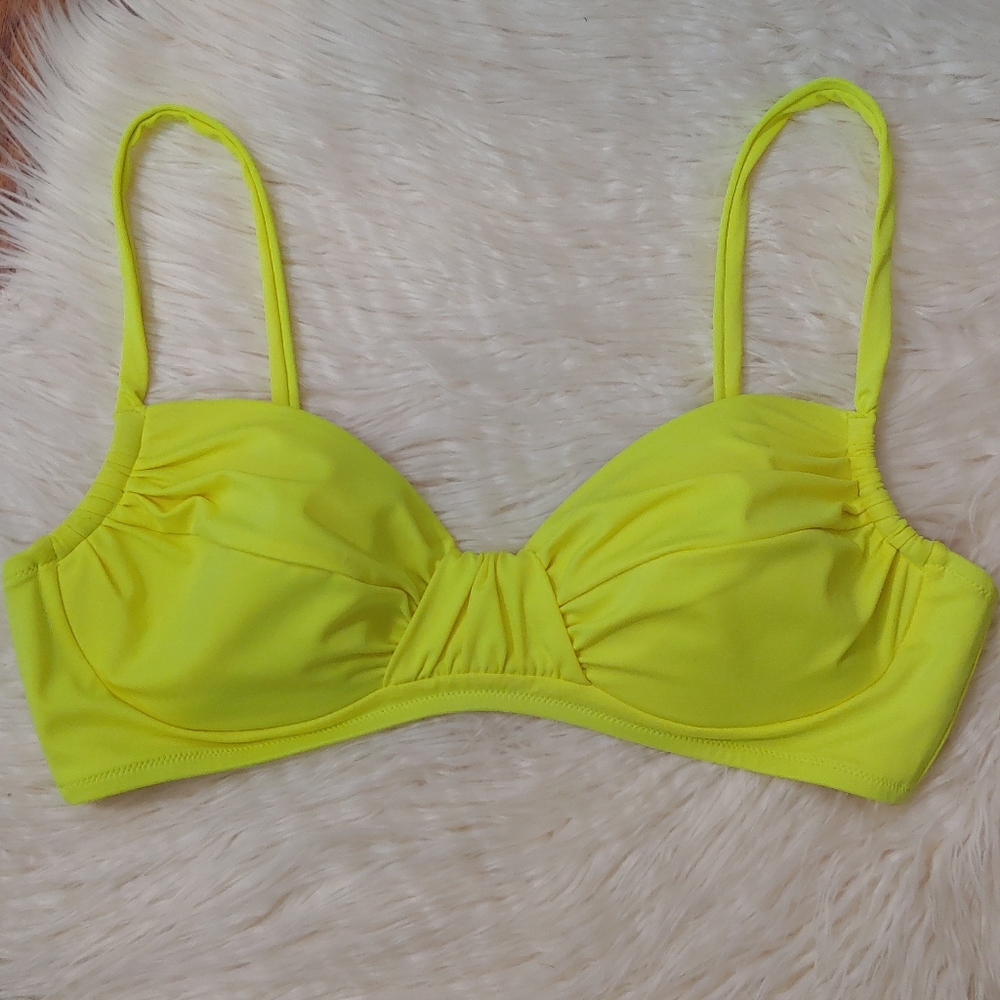 J Crew Neon Yellow Swim Suit Top